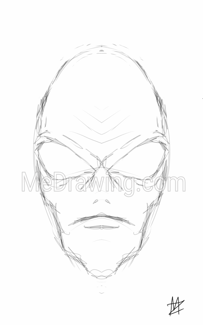 800x1280 Grey Alien Head - Alien Head Drawing