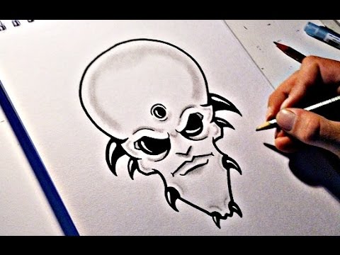 480x360 How To Draw An Alien Head - Alien Head Drawing