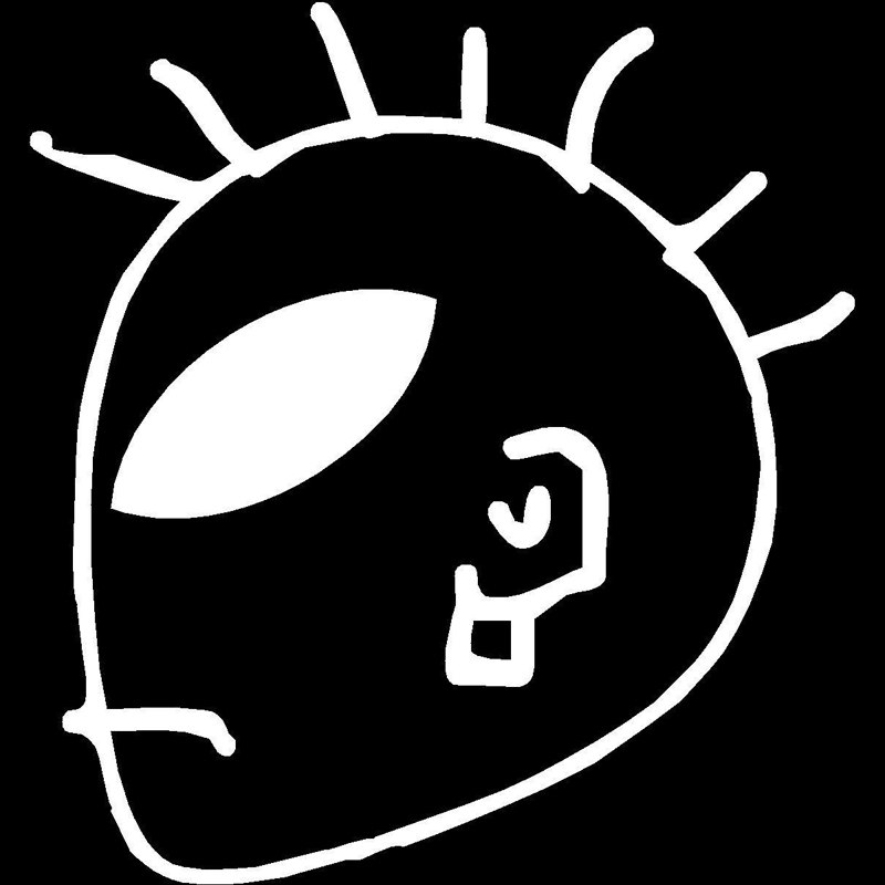 800x800 Cartoon Fun Alien Head Face Drawing Vinyl Graphic - Alien Head Drawing
