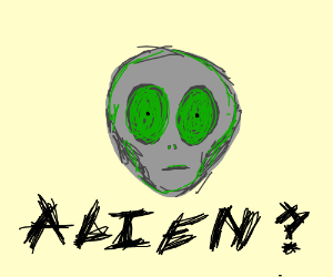 300x250 Creepy Alien Head Drawing - Alien Head Drawing