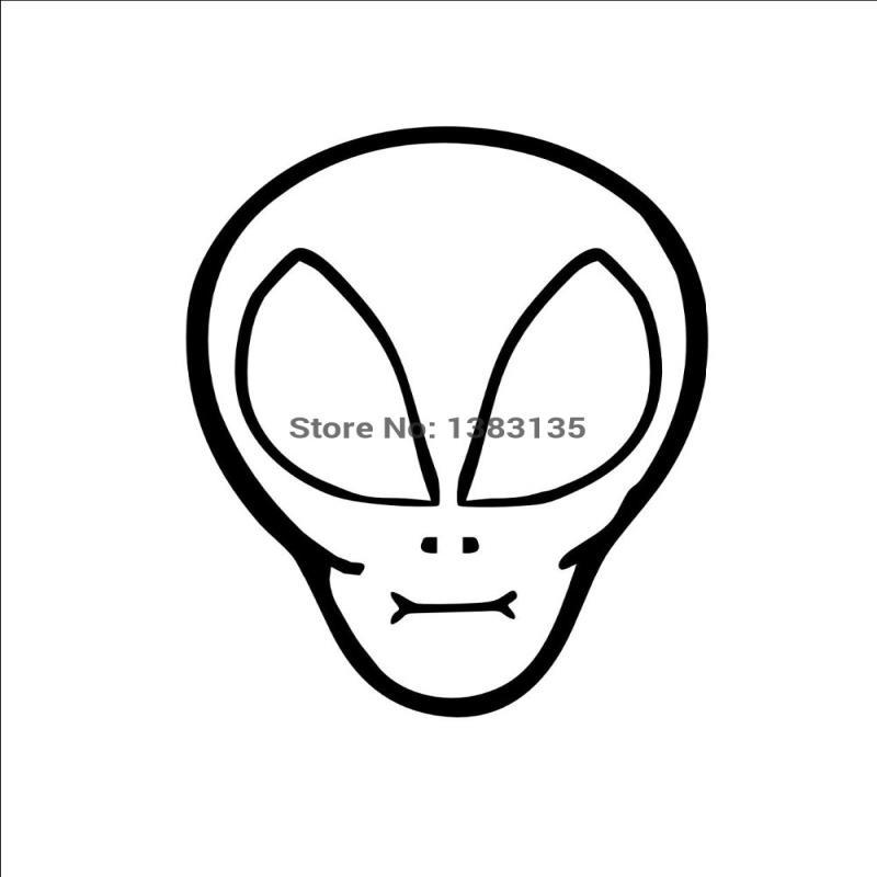 800x800 Hotmeini Wholesale Fashion Alien Head Car Sticker For Truck - Alien Head Drawing