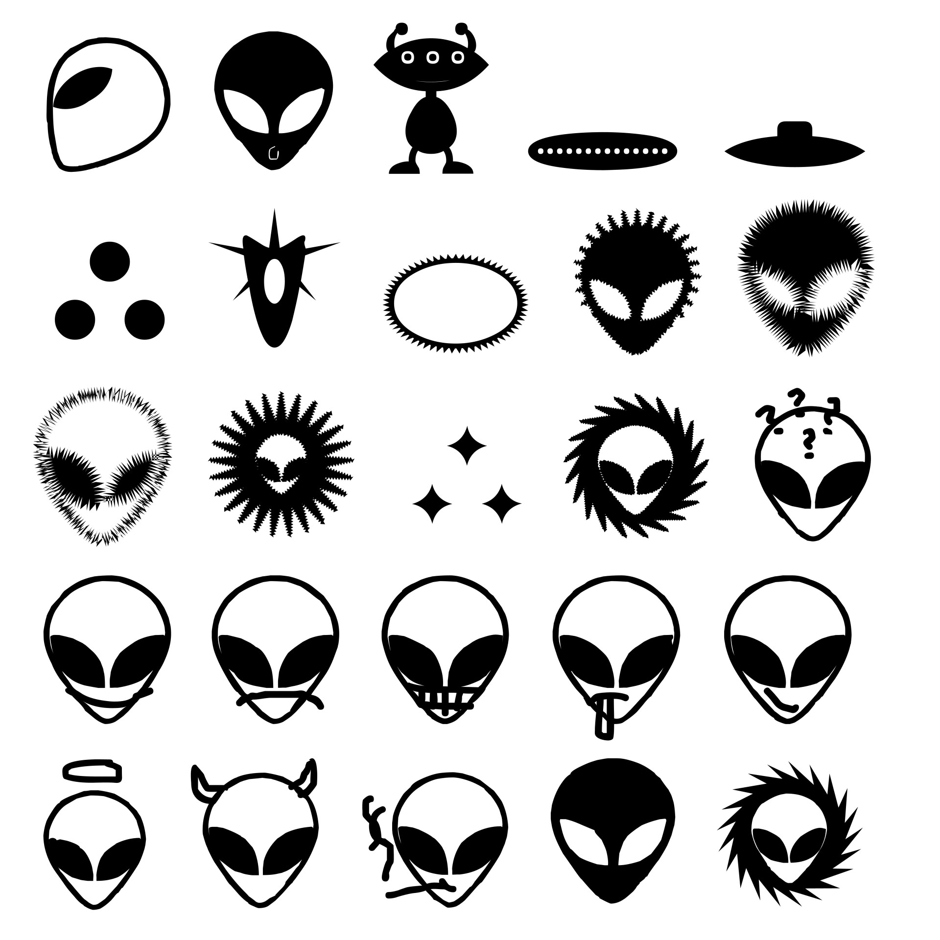 Alien Drawing Face For Free Download - Alien Head Drawing. 