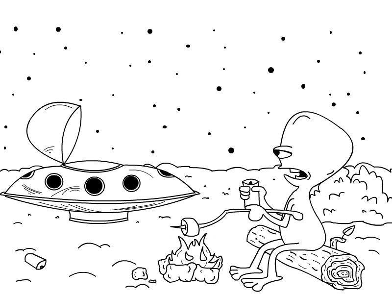 800x600 Alien Ship Reck A People Speedpaint Drawing - Alien Ship Drawing