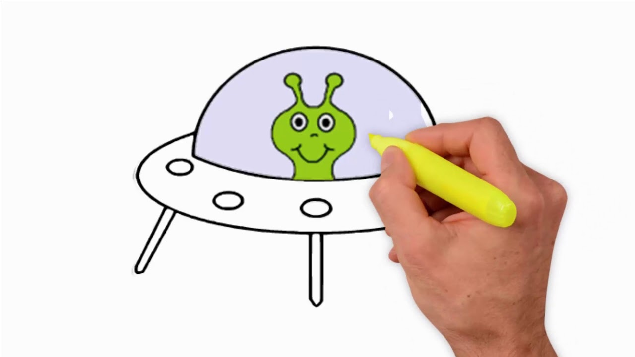 1280x720 Coloring Pages How To Draw An Alien Spaceship - Alien Ship Drawing