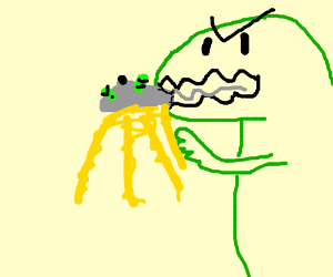 300x250 Dinosaur Eats Alien Ship Drawing - Alien Ship Drawing