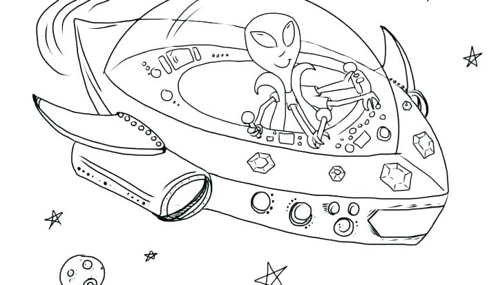 728x413 Drawing Spaceship Coloring - Alien Ship Drawing