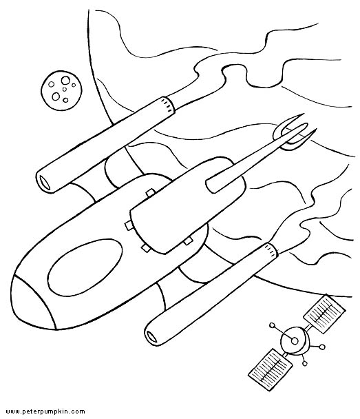 523x608 An Alien Spaceship In Space Coloring Picture For Kids - Alien Spaceship Drawing