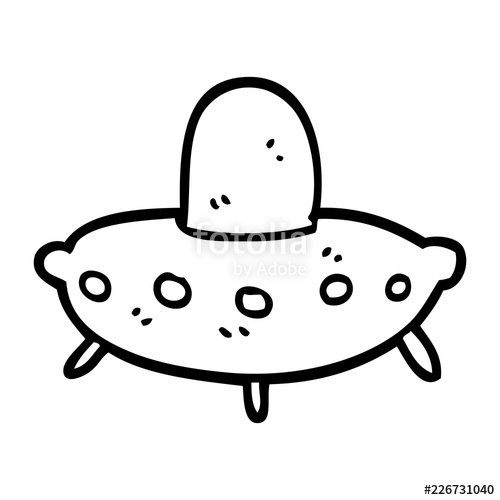 500x500 Line Drawing Cartoon Alien Spaceship Stock Image And Royalty Free - Alien Spaceship Drawing
