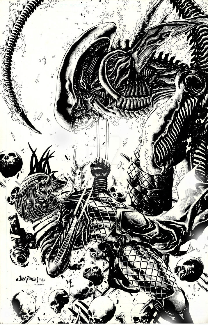 Alien Vs Predator Drawing at PaintingValley.com | Explore collection of ...