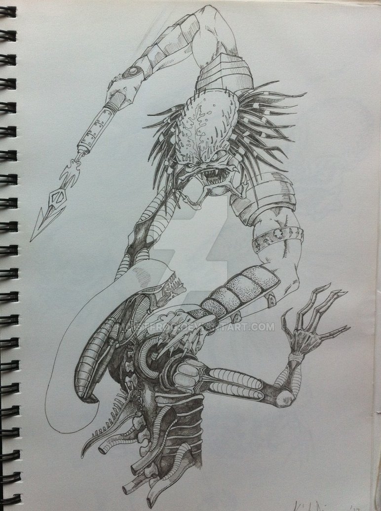 Alien Vs Predator Drawing at PaintingValley.com | Explore collection of ...