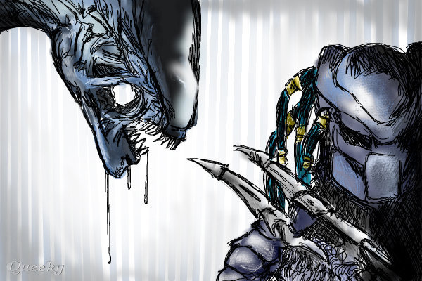 600x400 Alien Vs Predator A Fan Art Speedpaint Drawing - Alien Vs Predator Drawing