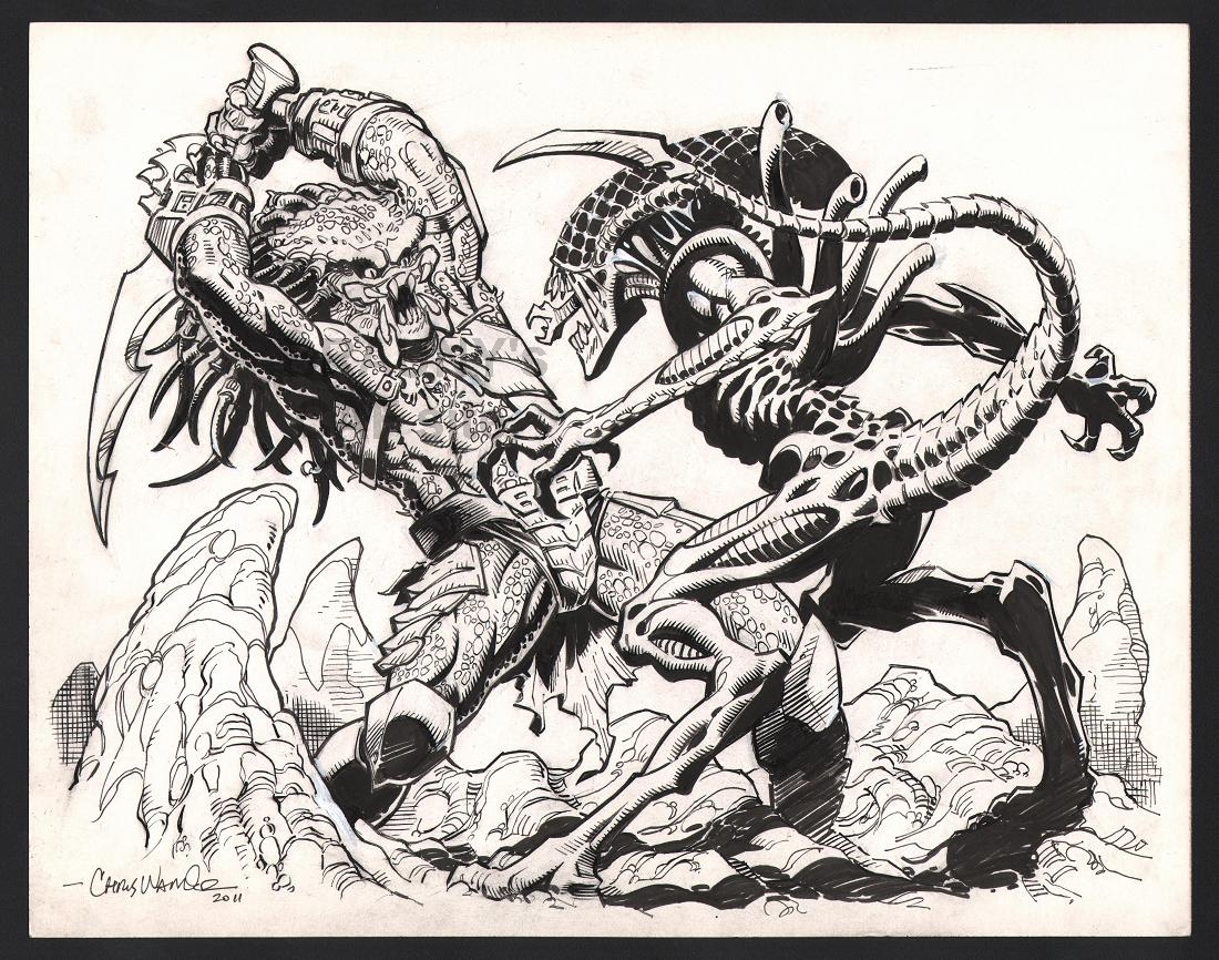 Alien Vs Predator Drawing at Explore collection of