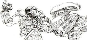 332x152 aliens vs predator drawing - Alien Vs Predator Drawing
