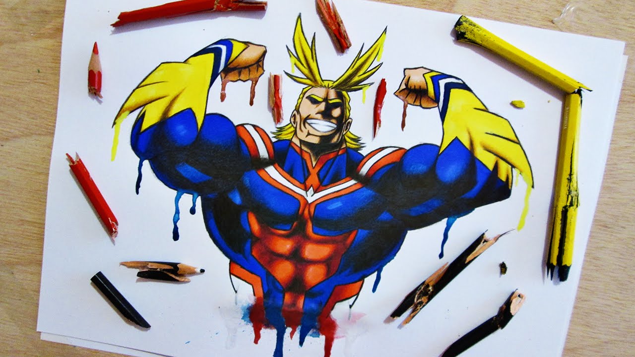 1280x720 speed drawing all might my hero academia - All Drawing
