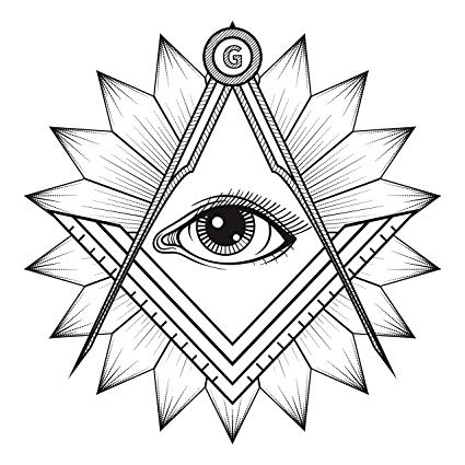 425x425 All Seeing Eye Of Providence In Flower Drawing Vinyl - All Seeing Eye Drawing