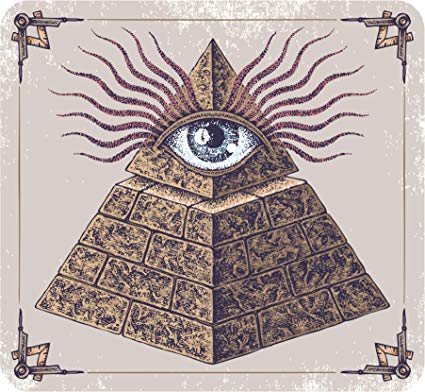 425x392 Hand Drawn All Seeing Eye Illuminati Pyramid Brown - All Seeing Eye Drawing