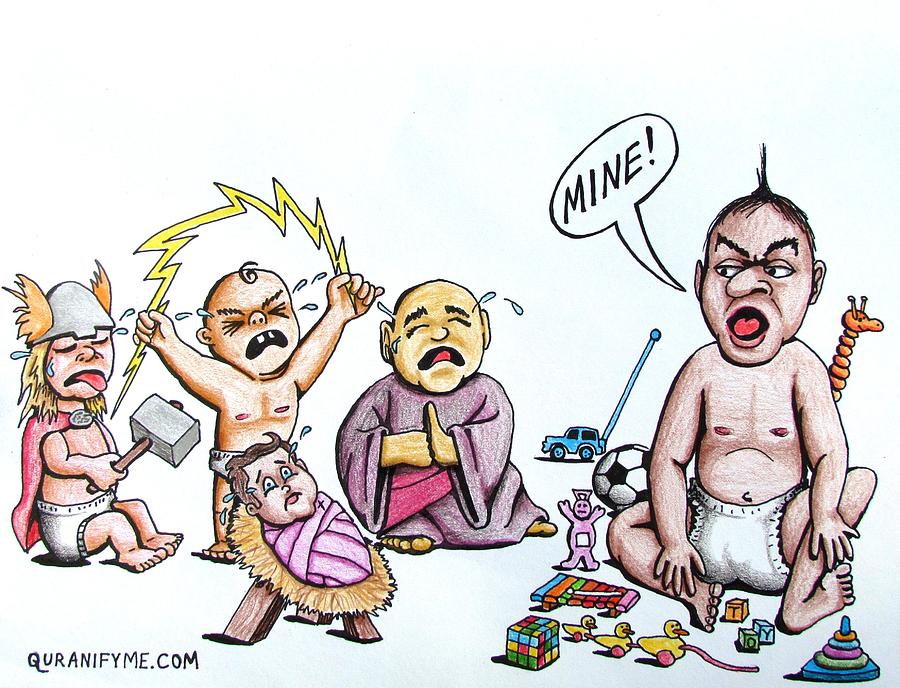 900x688 greedy baby allah drawing - Allah Drawing