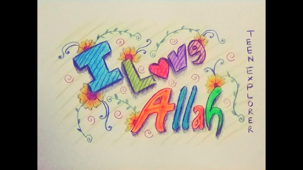 1280x720 how to draw i love allah in graffiti style - Allah Drawing