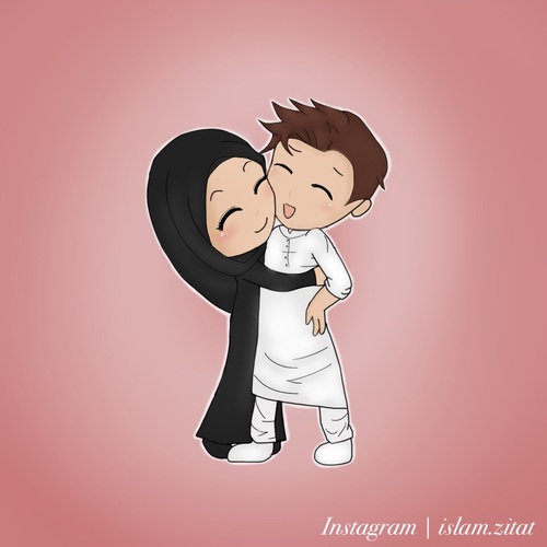500x500 image about love in hijab drawing - Allah Drawing