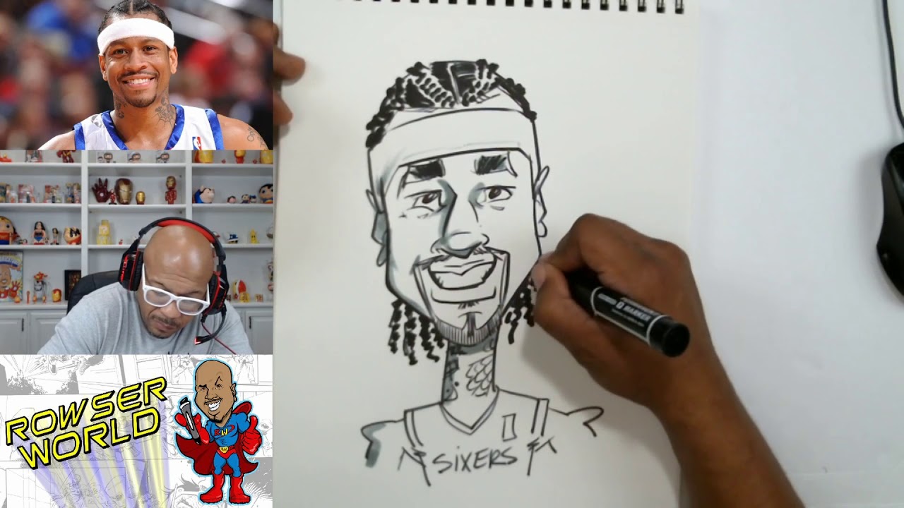 1280x720 how to draw caricatures allen iverson - Allen Iverson Drawing