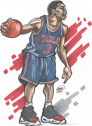 300x409 Sick Art Of The Day Allen Iverson And The Reebok Question - Allen Iverson Drawing