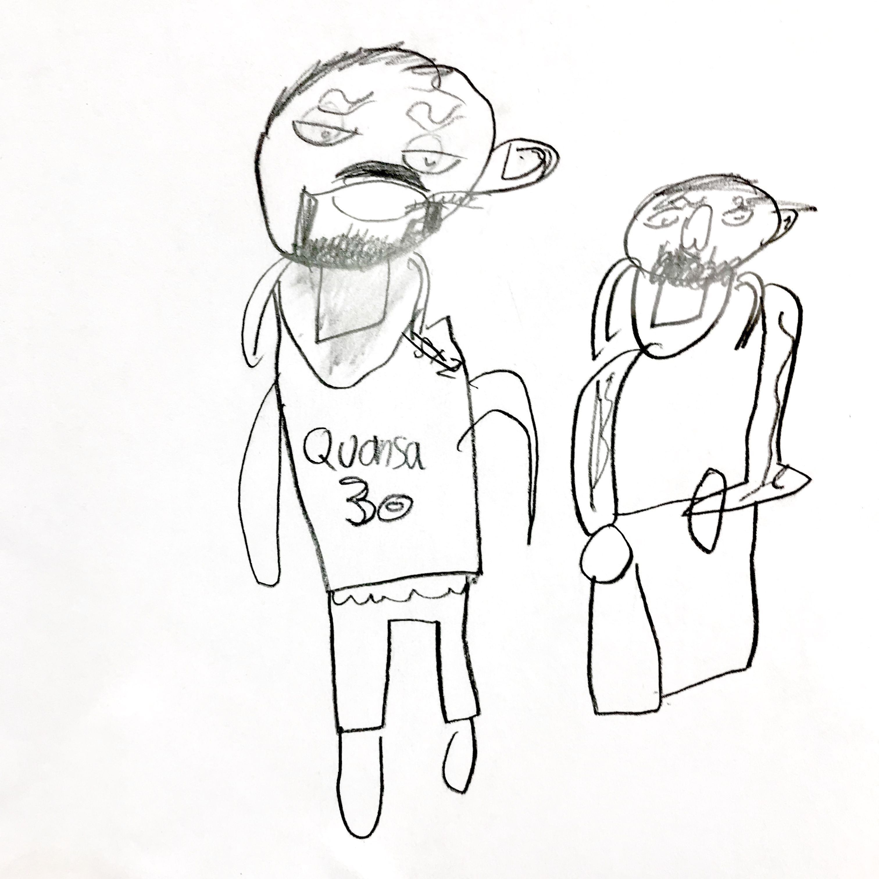 3024x3024 student's drawing of allen iverson and dennis rodman jenny - Allen Iverson Drawing