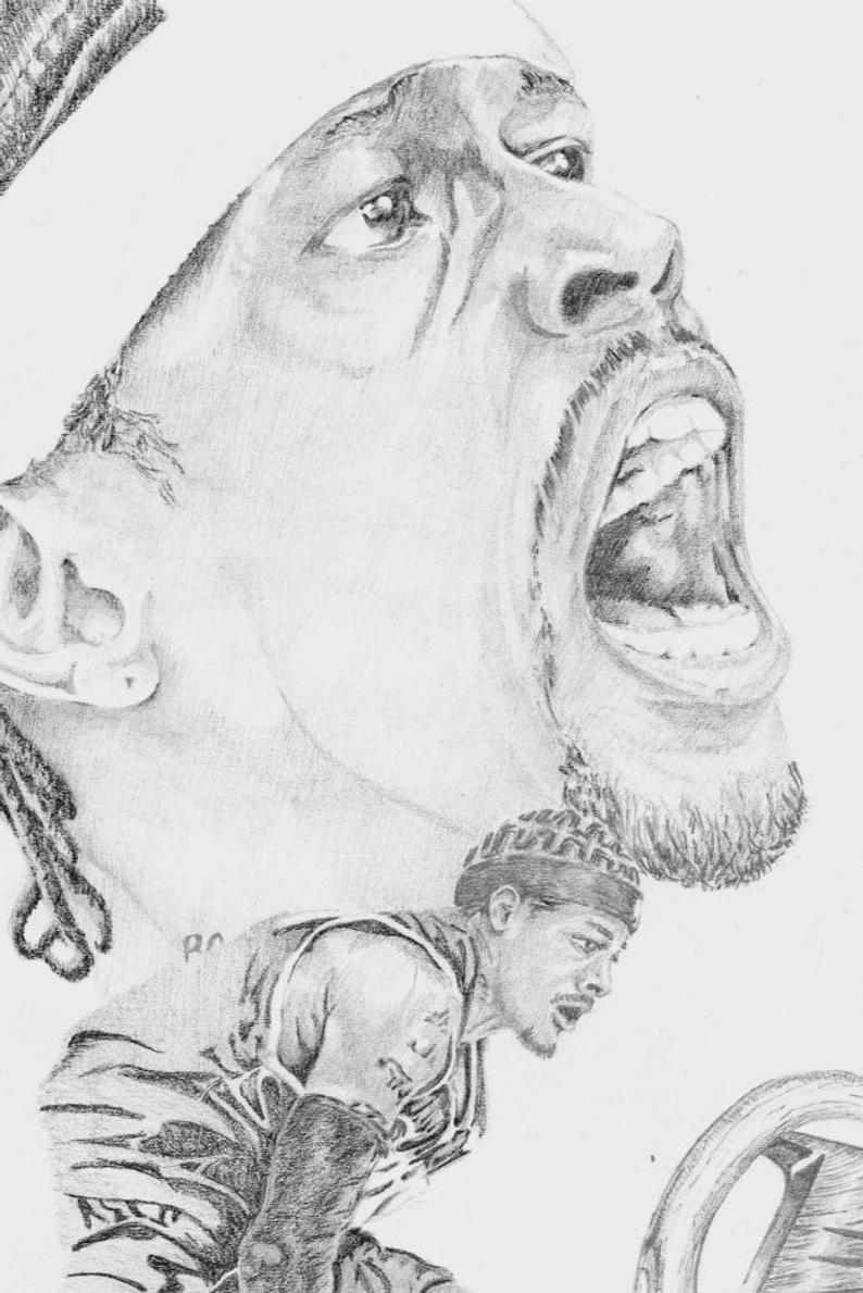 794x1189 Allen Iverson Print Etsy - Allen Iverson Drawing