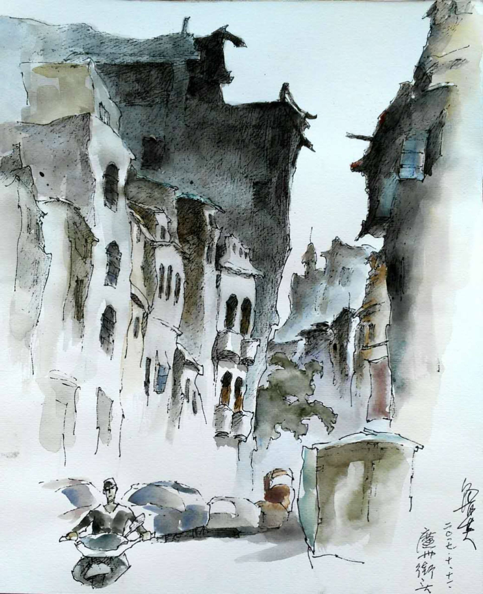 1920x2363 City Alley Drawing - Alley Drawing