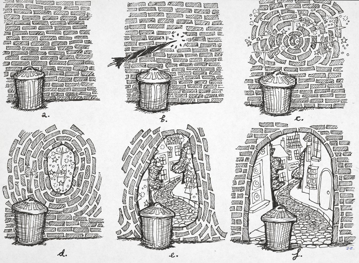 1400x1025 Drawing Of The Opening To Diagon Alley Rowlingwritings - Alley Drawing