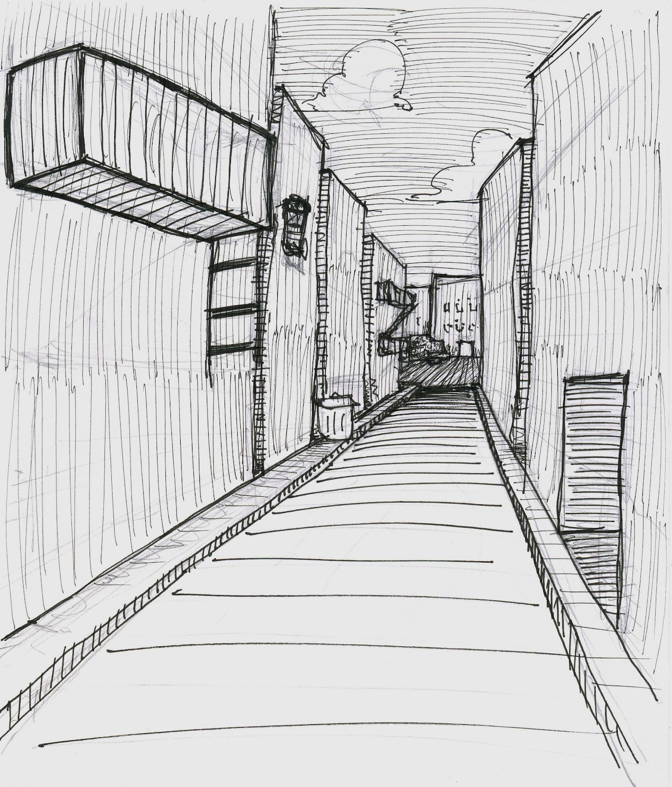 Alley Drawing at PaintingValley.com | Explore collection of Alley Drawing