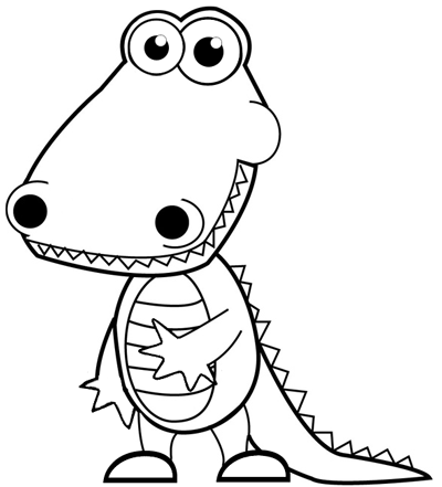 400x441 how to draw cartoon alligators crocodiles in easy steps drawing - Alligator Cartoon Drawing