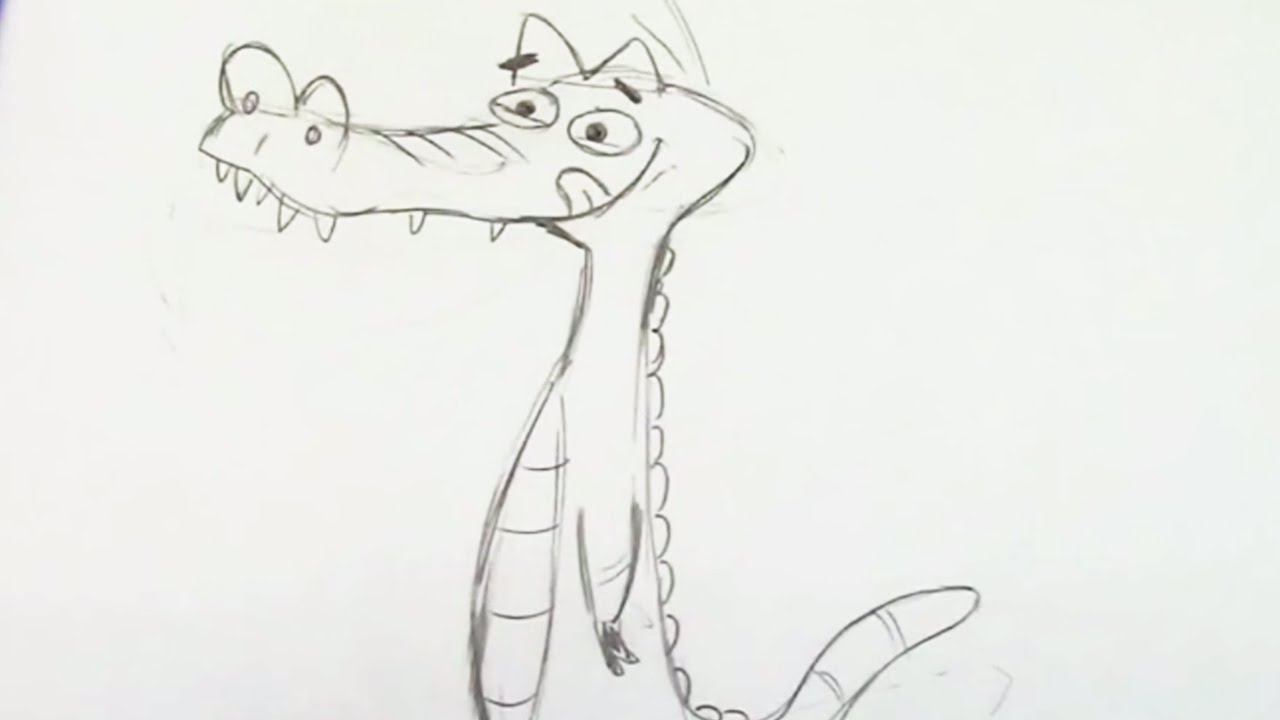 1280x720 how to draw an alligator - Alligator Cartoon Drawing