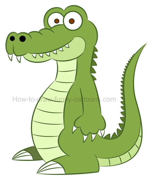 600x721 how to draw an alligator clip art - Alligator Cartoon Drawing