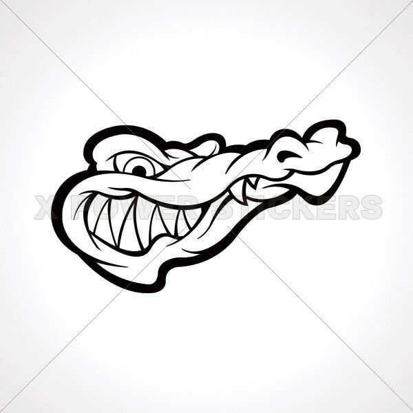 600x600 Decals Stickers Gator Alligator Head Store Weatherproof - Alligator Head Drawing
