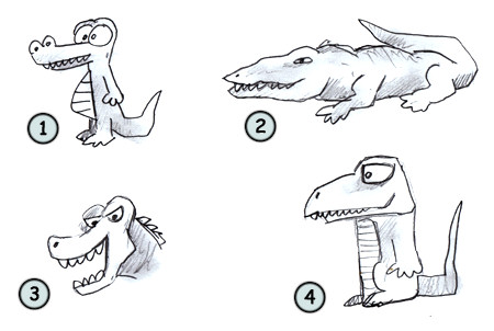 450x302 How To Draw A Crocodile - Alligator Head Drawing