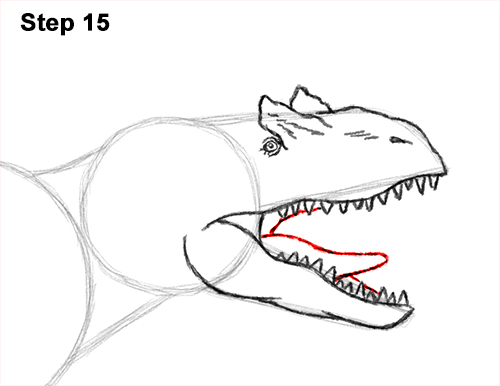 500x386 How To Draw An Allosaurus Dinosaur - Allosaurus Drawing
