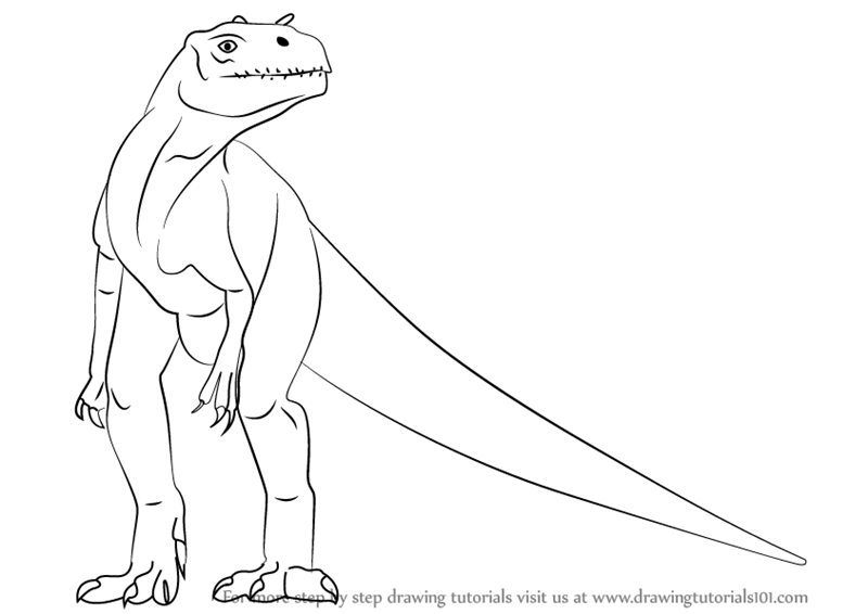 800x566 Learn How To Draw An Allosaurus - Allosaurus Drawing