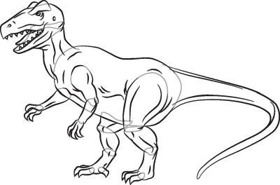 400x264 Erase Pencil Lines - Allosaurus Drawing