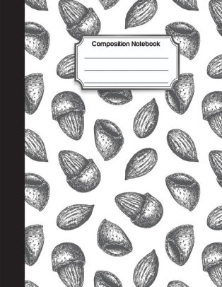 314x406 Composition Notebook Black And White Almond Drawing Pattern Cover - Almond Drawing