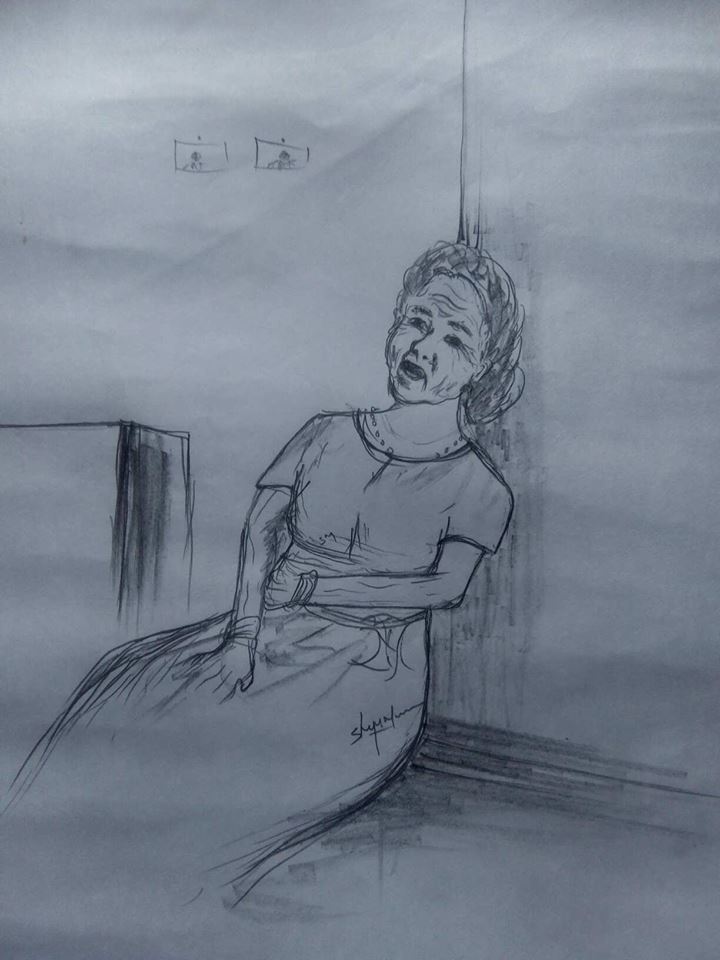 720x960 shiju m drawings alone grandma pencil draw pencildrawshijumdrawings - Alone Drawing