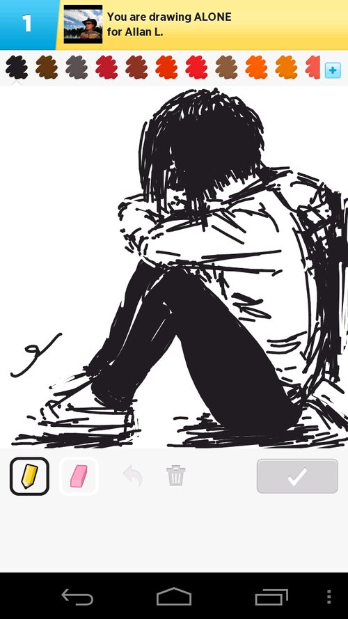 500x889 alone drawings - Alone Drawing
