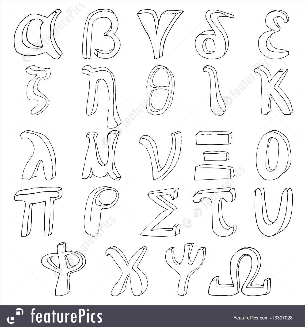 1300x1392 letters and numbers hand drawing greek alphabet - Alphabet Drawing Book