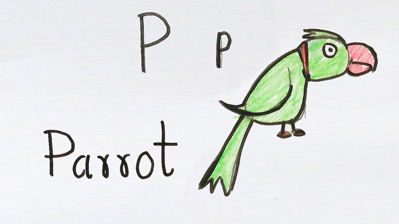 1280x720 p for parrot how to draw using alphabets fun with alphabets - Alphabet Drawing For Kids