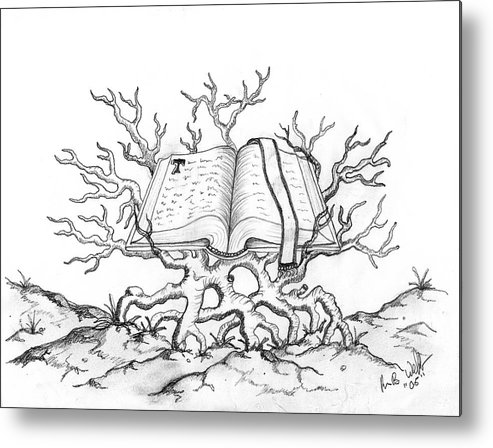 493x448 Natural Altar Pencil Drawing Metal Print - Altar Drawing