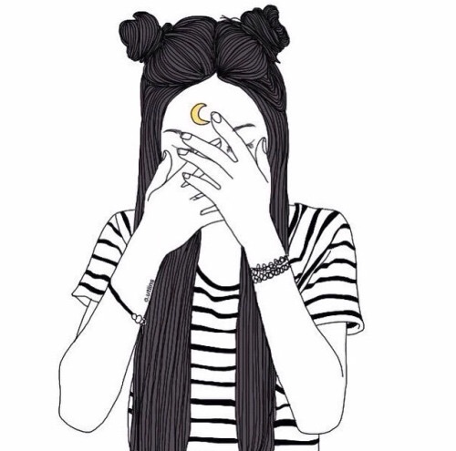 500x495 alternative, art, drawings, girls, outlines - Alternative Drawings