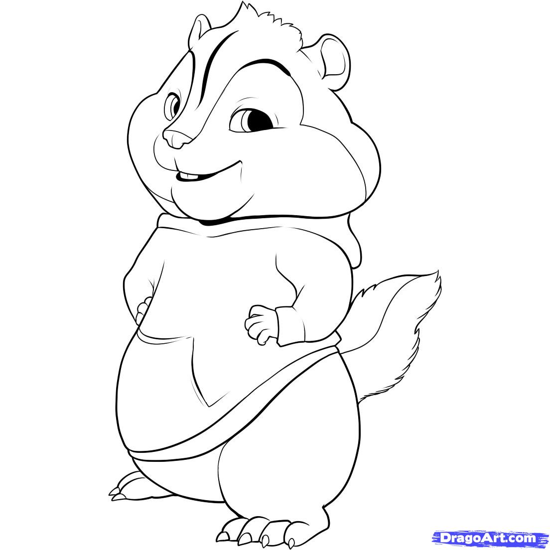 1104x1104 How To Draw Theodore, Step - Alvin And The Chipmunks Drawing