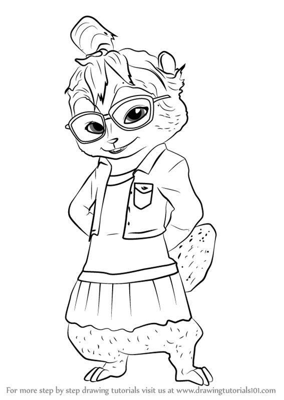 567x800 Learn How To Draw Jeanette From Alvin And The Chipmunks - Alvin And The Chipmunks Drawing