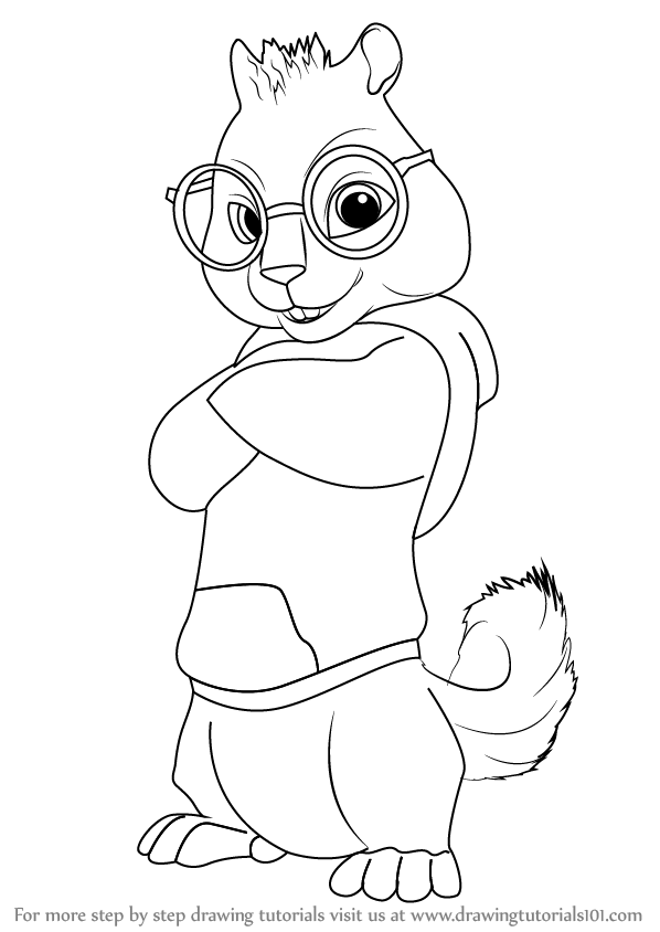 598x844 Learn How To Draw Simon From Alvin And The Chipmunks - Alvin And The Chipmunks Drawing