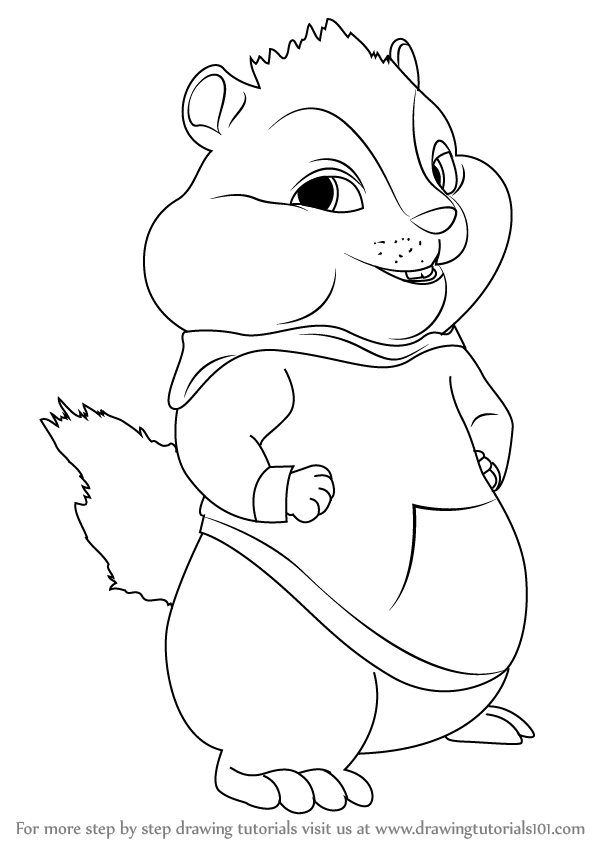 598x844 Learn How To Draw Theodore From Alvin And The Chipmunks - Alvin And The Chipmunks Drawing