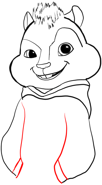 400x727 Step Drawing Alvin From Alvin And The Chipmunks Tutorial - Alvin And The Chipmunks Drawing